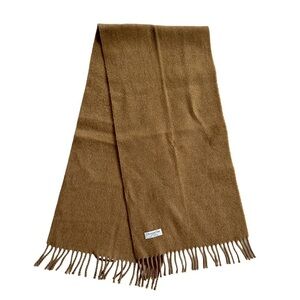 Christian Dior Wool Cashmere Tan Fringe Scarf